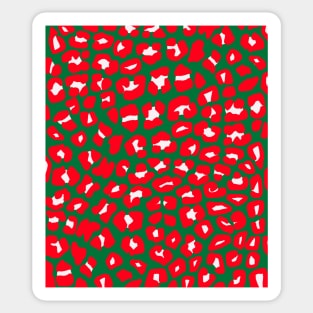 Christmas Leopard Print Pattern Sticker